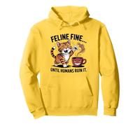 Felino Amante dei Gatti va Bene Fino a Quando Gli Umani Non Lo rovinano. Felpa con Cappuccio
