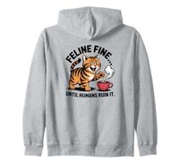 Felino Amante dei Gatti va Bene Fino a Quando Gli Umani Non Lo rovinano. Felpa con Cappuccio