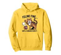 Felino Amante dei Gatti va Bene Fino a Quando Gli Umani Non Lo rovinano. Felpa con Cappuccio