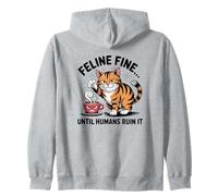 Felino Amante dei Gatti va Bene Fino a Quando Gli Umani Non Lo rovinano. Felpa con Cappuccio