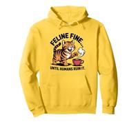 Felino Amante dei Gatti va Bene Fino a Quando Gli Umani Non Lo rovinano. Felpa con Cappuccio