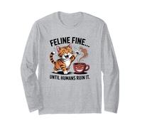 Felino Amante dei Gatti va Bene Fino a Quando Gli Umani Non Lo rovinano. Maglia a Manica