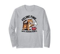 Felino Amante dei Gatti va Bene Fino a Quando Gli Umani Non Lo rovinano. Maglia a Manica