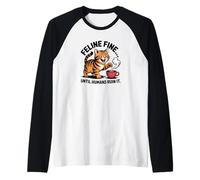 Felino Amante dei Gatti va Bene Fino a Quando Gli Umani Non Lo rovinano. Maglia con Maniche Raglan
