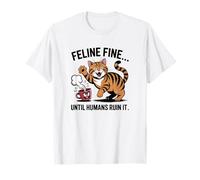 Felino Amante dei Gatti va Bene Fino a Quando Gli Umani Non Lo rovinano. Maglietta