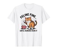 Felino Amante dei Gatti va Bene Fino a Quando Gli Umani Non Lo rovinano. Maglietta