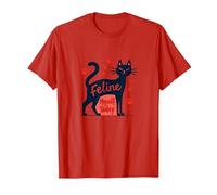 Felino Me Stesso Oggi: Arte eccentrica Amante dei Gatti Maglietta, Uomo, Rosso, XXL