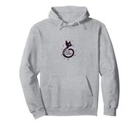 Felino Stravagante Amante dei Gatti fusa Felpa con Cappuccio, Unisex per Adulti, Grigio Melange, L