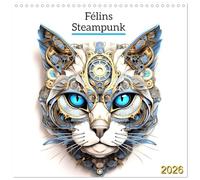 Félins Steampunk (Calendrier mural carré 2026 30 x 60 cm (ouvert)) Calendrier double avec une page pour vos prises de notes: Plongez dans un monde où ... rouages et de ronnements. (CALVENDO Art)