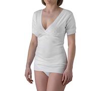 Felis Confezione da 3 Camiciole Mezza Manica Donna Classico, Cotone Costina e Traforato, Top Canotta, Bianco, Traspiranti e Comode, Persone Anziane