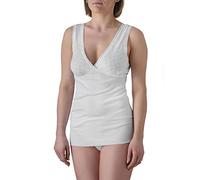 Felis Confezione da 3 Camiciole Spalla Larga Donna Classico, Cotone Costina e Traforato, Top Canotta, Bianco, Traspiranti e Comode, Persone Anziane