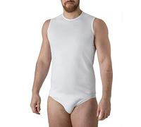 Felis Confezione da 3 Girocollo Senza Maniche Uomo Classico, Cotone Jersey, Maglietta Canotta, Bianco, Traspirante e Comodo, Anche Taglie Forti