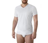 Confezione da 3 Scollo a V Mezza Manica Uomo Classico, Cotone Jersey, Maglietta T-Shirt, Bianco, Traspirante e Comodo, Anche Taglie Forti