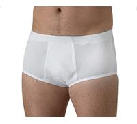 Confezione da 3 Slip Uomo Vita Alta con Apertura, Classico, Elastico Infilato, Cotone Costina, Mutande Slip Uomo Bianche, Traspiranti e Comode, Persone Anziane, Anche Taglie Forti