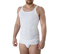 Felis Confezione da 3 Vogatore Spalla Stretta Uomo Classico, Cotone Costina, Top Canotta, Bianco, Traspirante e Comodo