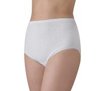 Felis Confezione da 6 Culotte Donna Classica a Vita Alta Cotone Costina con Pizzo, Mutande Donna Bianche, Traspiranti e comode, Persone anziane, sgambate, Taglie Forti