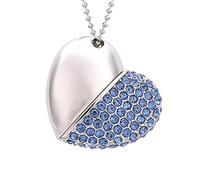 FeliSun 64GB Chiavetta USB Cuore di Cristallo USB3.0 Flash Drive Memoria Flash Pendrive USB Stick Pennetta USB Archiviazione Dati Esterna per PC, Laptop, TV (Cuore blu -64GB)