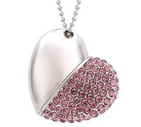 FeliSun 64GB Chiavetta USB Cuore di Cristallo USB3.0 Flash Drive Memoria Flash Pendrive USB Stick Pennetta USB Archiviazione Dati Esterna per PC, Laptop, TV (Cuore Rosegold -64GB)