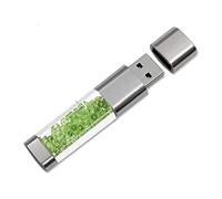 FeliSun Crystal Jewelry Chiavetta USB 3.0 Pendrive USB Stick Flash Drive Impermeabile trasparente Memory Stick Pen Drive-Fino a 80M / s (64GB, Verde)