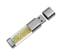 FeliSun Crystal Jewelry Chiavetta USB 3.0 Pendrive USB Stick Flash Drive Impermeabile trasparente Memory Stick Pen Drive-Fino a 80M / s (32GB, Giallo)