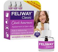 Feliway Classic, flacone di ricarica, 3 pezzi da 48 ml, confezione risparmio, Tierglück24, per il benessere dei gatti