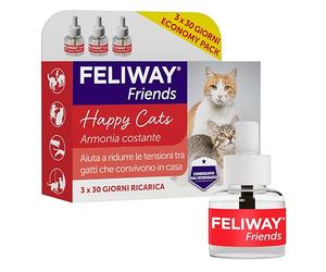 FELIWAY Friends 3x30 Giorni Ricariche Calmanti per Gatti per Diffusore di Feromoni, 48 ml - Aiuta a creare armonia e a ridurre i conflitti nelle case con più gatti. Raccomandato dai veterinari