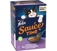 Felix Cat Sauce Time Busta Multipack Pollo e Salmone 6x40G POLLO E SALMONE