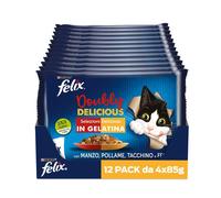 FELIX Doubly Delicious Cibo Umido per Gatti Adulti 48 Bustine da 85 g Bocconcini