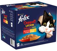 Felix Le Ghiottonerie Doppia Delizia 24 x 85 g Alimento umido per gatti - Varietà di carne