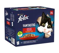 Felix Fantastic selezione carnosa - pollo, manzo, coniglio e agnello 4 x (24 x 85 g)