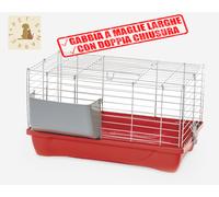 FELIX FLAT Gabbia per Conigli e Cavie con Rete Metallica Conigliera 57x37x31h