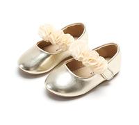 Felix & Flora Scarpe da vestito per ragazza di fiori per bambini piccoli - Scarpe da balletto per ragazze, scarpe da scuola per feste, matrimoni, B819 Glod, 27 EU