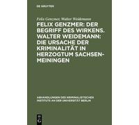 Felix Genzmer W Felix Genzmer: Der Begriff des Wirkens. Walte (Copertina rigida)