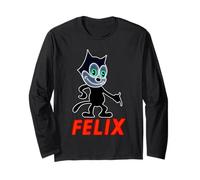 Felix Il Gatto incandescente Neon - Retro Anni '20 Cyber estetica Maglia a Manica