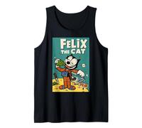Felix Il Gatto sognatore Luna - Retro 1920s Celeste Animazione Canotta