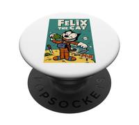 Felix il gatto sognatore luna - Retro 1920s celeste animazione PopSockets PopGrip Adesivo