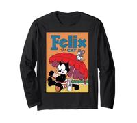 Felix Il Gatto Surf Vibes - Classico Cartone Animato malizioso Maglia a Manica