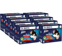 FELIX Kit Risparmio 192x85G Le Ghiottonerie Cat Busta Multipack MIX CARNE