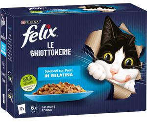 FELIX Le Ghiottonerie Cat Busta Multipack 12x85G SELEZIONI CON PESCI