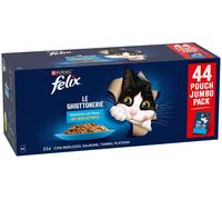 Purina Felix le Ghiottonerie in gelatina Multipack 44x85 gr - Selezioni con pesci - 1° ORDINE? scegli lo sconto BZR5 / BZR20 + 200 punti fedeltà