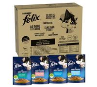 FELIX Le Ghiottonerie Cibo Umido per Gatti Adulti 80 Bustine da 85g Pesce