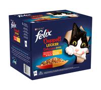 Felix Le Ghiottonerie Doppia Delizia 24 x 85 g Alimento umido per gatti - Varietà di carne