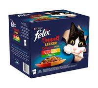 Felix Le Ghiottonerie Doppia Delizia 24 x 85 g umido gatto - Varietà di carne con Verdura