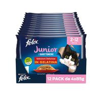 FELIX Le Ghiottonerie Junior Cibo Umido per Gatti 48 Bustine da 85g Mix
