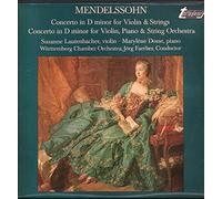 Felix Mendelssohn-Bartholdy - Susanne Lautenbacher , Marylene Dosse , Wrttembergisches Kammerorchester , Jrg Faerber - Concerto In D Minor For Violin & Strings / Concerto In D Minor For Violin, Piano & String Orchestra - Turnabout - TV 34662S