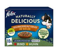 Felix Naturally Delicious 20 x 80 g Alimento umido per gatti - Selezione di Campagna in Gelatina