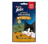 FELIX Naturally Delicious Snack per Gatti Adulti con Pollo ed Erba Gatta 8 Confezioni da 50g