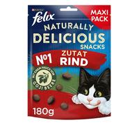 Felix Naturally Delicious - Snack per gatti, con bacche di manzo e goji, 1080 kg