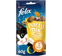 Purina Felix Party Mix Cheezy Mix - cheddar, gouda ed edamer 60 gr - 1° ORDINE? scegli lo sconto BZR5 / BZR20 + 200 punti fedeltà