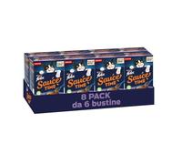 FELIX Sauce Time Cibo umido per Gatti Adulti con Pollo e Salmone, 8 confezioni da 6 Busine x 40gr